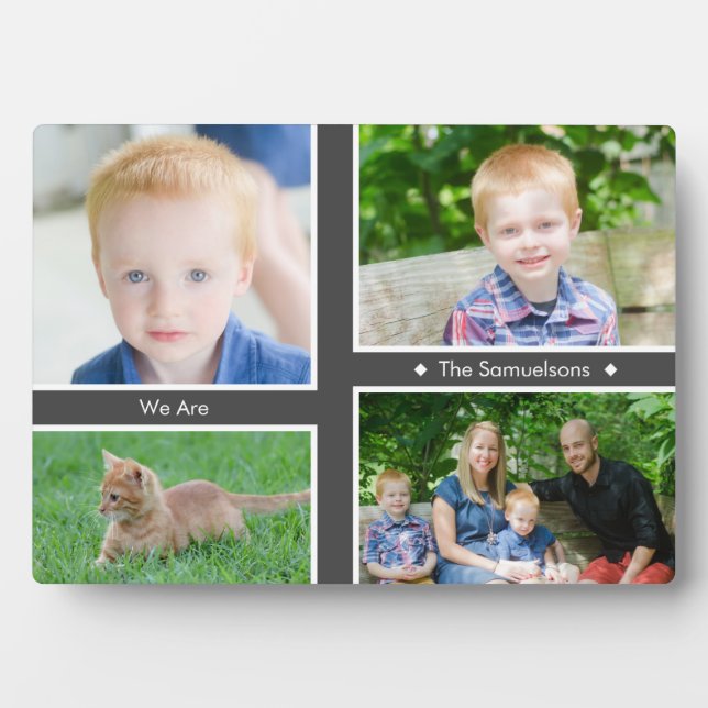 Family Photo Collage Plaque with Easel (Front)