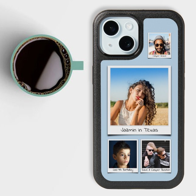 Family Photo Collage Powder Blue Otterbox iPhone 15 Case (Creator Uploaded)