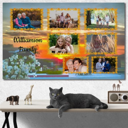 Family Photo Collage Rooftop Sunset 2295 Art Print