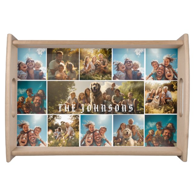 Family Photo Collage Serving Tray (Front)