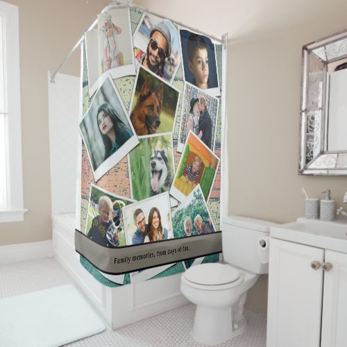 Family Photo Collage Shower Curtain