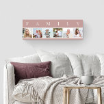Family Photo Collage Simple 6 Picture Pink Canvas Print<br><div class="desc">Personalized stretched canvas print with the word FAMILY lettered above your photos. The photo template is set up for you to add 6 of your favorite pictures, which are displayed in square format in a simple, strip style, photo collage. This smart and stylish custom piece of wall art has a...</div>