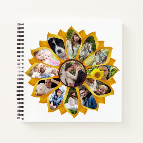 Family Photo Collage Sunflower 13 Pictures Easy Notebook