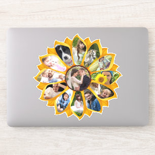 Family Photo Collage Sunflower 13 Pictures Easy Sticker