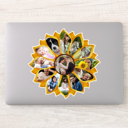 Family Photo Collage Sunflower 13 Pictures Easy Sticker