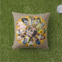Family Photo Collage Sunflower Burlap 13 Pics Easy
