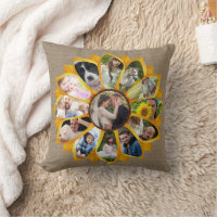 Family Photo Collage Sunflower Burlap 13 Pics Easy