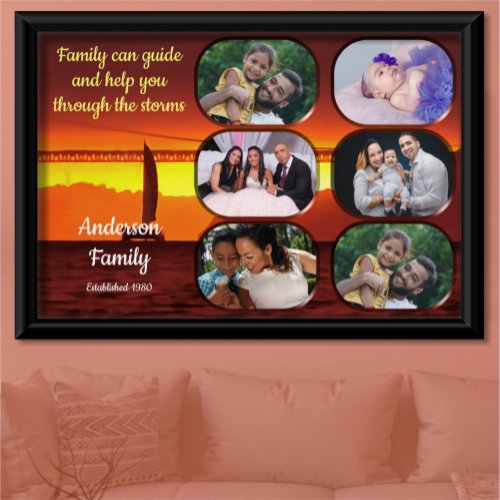 Family Photo Collage Sunset 1124 Art Print