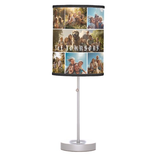 Family Photo Collage Table Lamp (Front)
