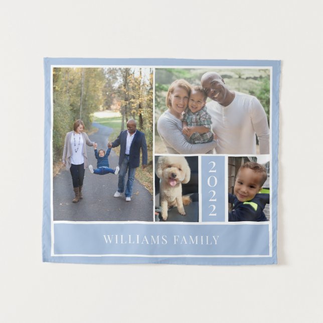 Family Photo Collage Tapestry (Front (Horizontal))