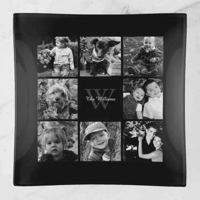 Family Photo Collage Trinket Tray (Front)