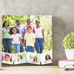Family Photo Collage w. Zigzag Photo Strip - Grey Canvas Print<br><div class="desc">Personalize this stylish wrapped canvas print with your favorite family photos. The template is set up ready for you to add up to 5 photos. The main photo will be used as the background and the remaining 4 photos will be laid out in a zigzag photo strip along the bottom....</div>