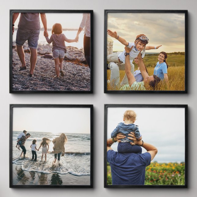 Family Photo Collage Wall Peel And Stick Photo Tile (Front Set)