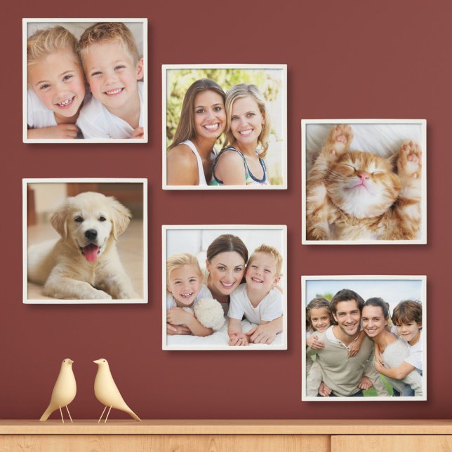 Family Photo Collage Wall Peel And Stick Photo Tile (Creator Uploaded)