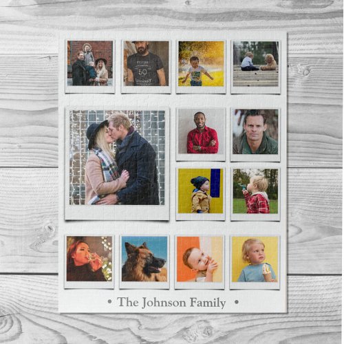 Family Photo Collage White Jigsaw Puzzle