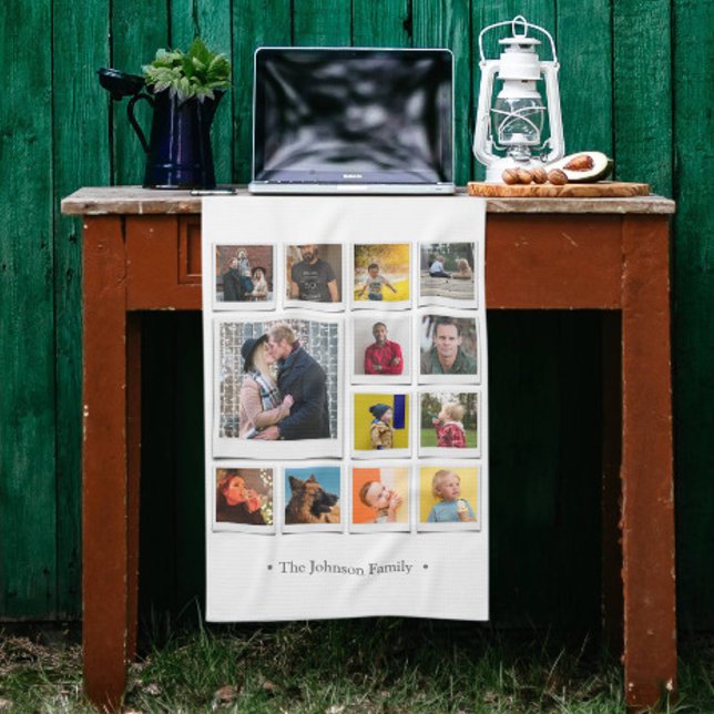 Family Photo Collage White  Kitchen Towel (Creator Uploaded)