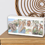 Family Photo Collage with 5 Photos and Name Wooden Box Sign<br><div class="desc">Personalize this handy travel mug with your favorite photos from your family reunion or vacation. The template is set up ready for you to add up to 5 photos, displayed as 3x vertical portrait and 2x square / instagram format. You can also further customize with a name (or place), which...</div>