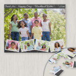 Family Photo Collage with Zigzag Photo Strip Jigsaw Puzzle<br><div class="desc">Create your own jigsaw puzzle with your own custom text and some of your favorite family photos. The template is set up ready for you to add five photos, wording and the year, if you wish. The sample wording reads "Fresh Air .. Happy Days .. Woodland Walks" which you can...</div>