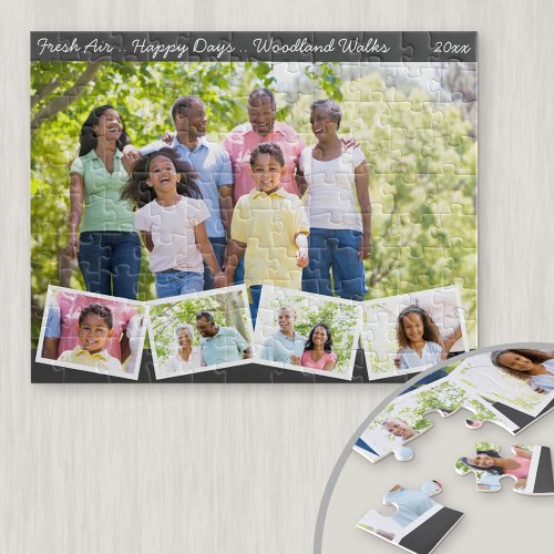 Family Photo Collage with Zigzag Photo Strip Jigsaw Puzzle