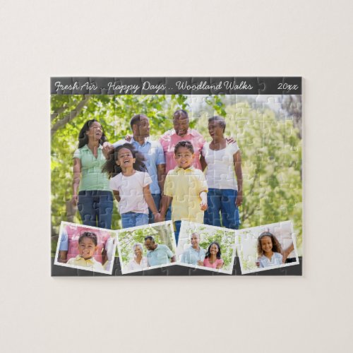 Family Photo Collage with Zigzag Photo Strip