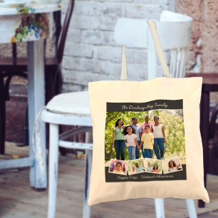 Family Photo Collage with ZigZag Photo Strip Tote Bag