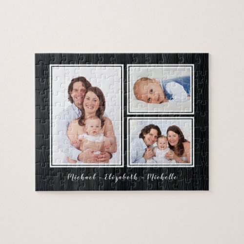 Family Photo Collage Your Name Jigsaw Puzzle