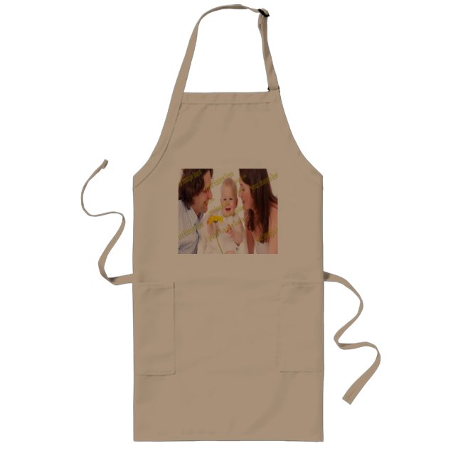 Family Photo 👩 Colorful Love Custom  Long Apron (Front)