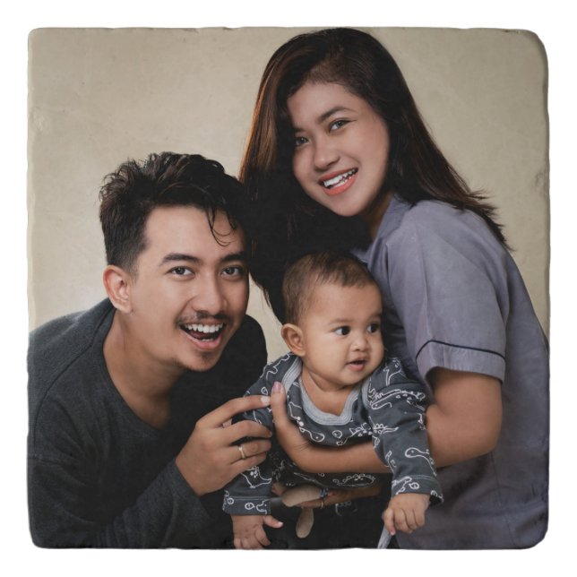 Family Photo Create Your Own Trivet (Front)