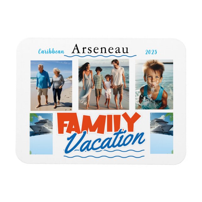 Family Photo  Cruise Cabin Door Personalize Magnet (Horizontal)