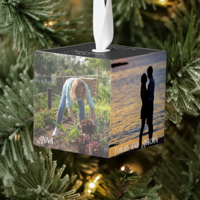 Family Photo Cube 4 Photo's Cube Ornament (Tree)