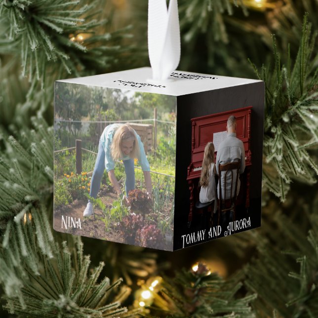 Family Photo Cube 5 Photo's Cube Ornament (Tree)