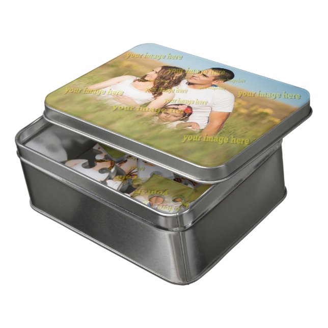 Family Photo 🧩✨ Custom Budget-Friendly Fun Jigsaw Puzzle (Lid Open)