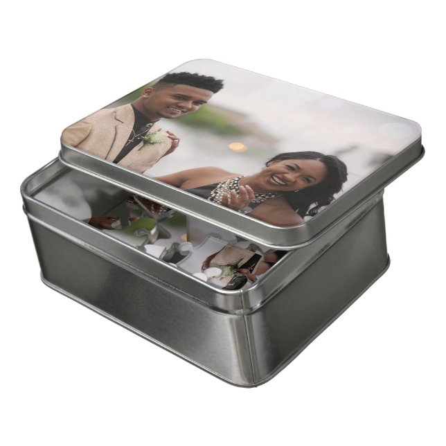 Family Photo 🧩✨ Custom Budget-Friendly Fun Jigsaw Puzzle (Lid Open)