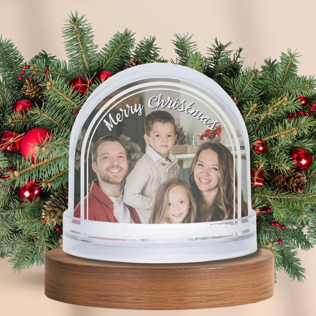Family Photo Custom Christmas Holiday Gift Snow Globe (Christmas Snow Globe Custom Family Photo Gift)