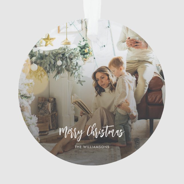 Family Photo Custom Christmas Ornament (Back)