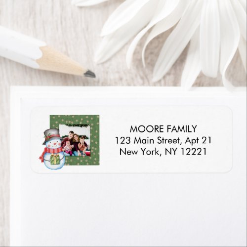 Family Photo Custom Fun Christmas Delivery Address Label