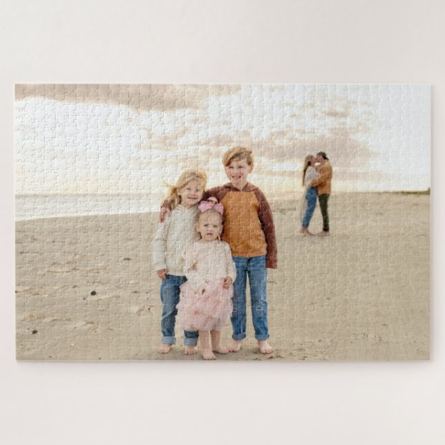Family Photo Custom Personalize Jigsaw Puzzle (Horizontal)