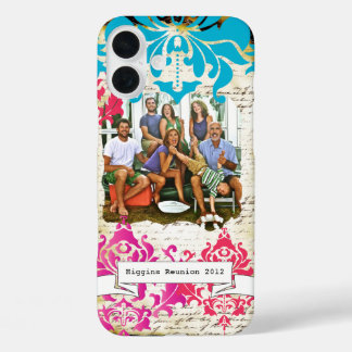 Family Photo Damask Burnt Edge iPhone 16 Plus Case