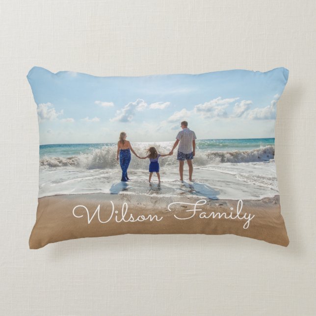 Family Photo Decorative Pillow (Front)