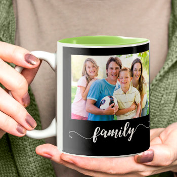Family Photo Design Two-tone Coffee Mug by idesigncafe at Zazzle