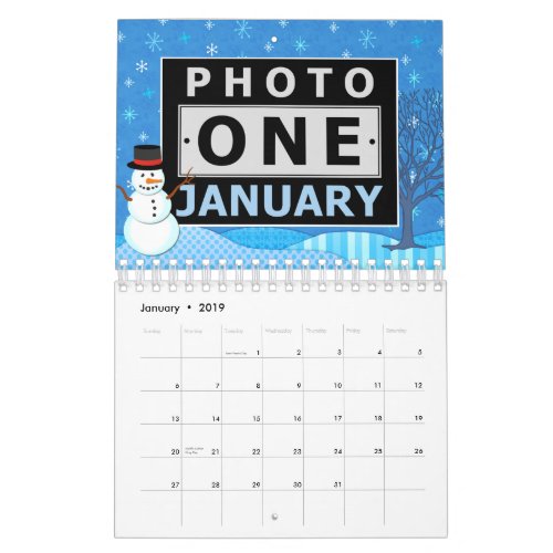 Family Photo Easy DIY Custom 2024 Seasonal Scene Calendar