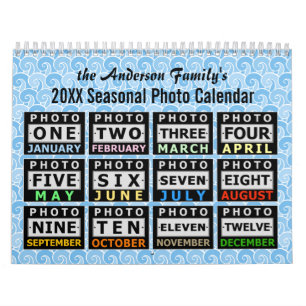 Family Photo Easy DIY Custom 2025 Seasonal Scene Calendar
