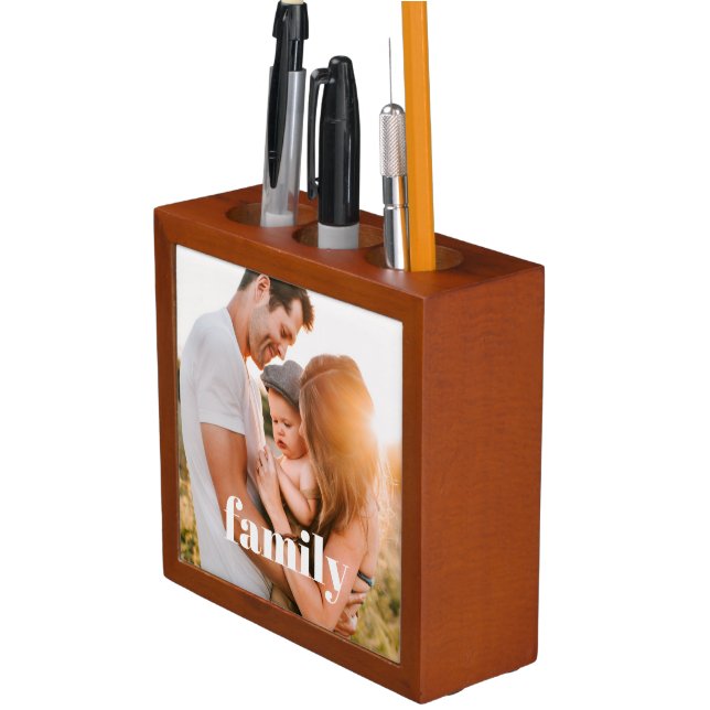 Family Photo Father's Day Office Desk Organizer (In Situ)