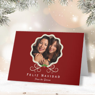 Family Photo Feliz Navidad Folded Holiday Card