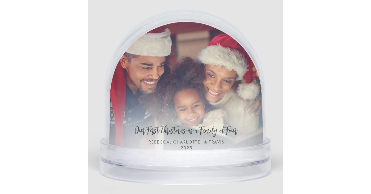 Family Photo First Christmas Together Custom Snow Globe | Zazzle