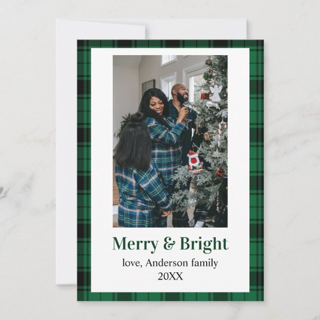 Family Photo Flannel Christmas Card (Front)