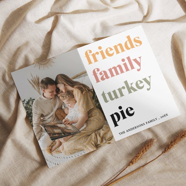 Family Photo | Friends Family Turkey Pie |  Postca Postcard (Creator Uploaded)