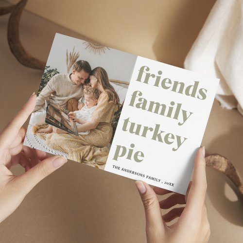 Family Photo  Friends Family Turkey Pie   Postcard
