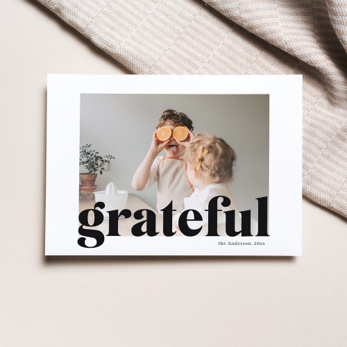 Family Photo  Happy Thanksgiving Black Grateful   Postcard