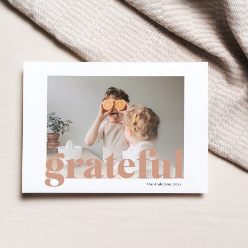 Family Photo  Happy Thanksgiving Grateful   Postcard